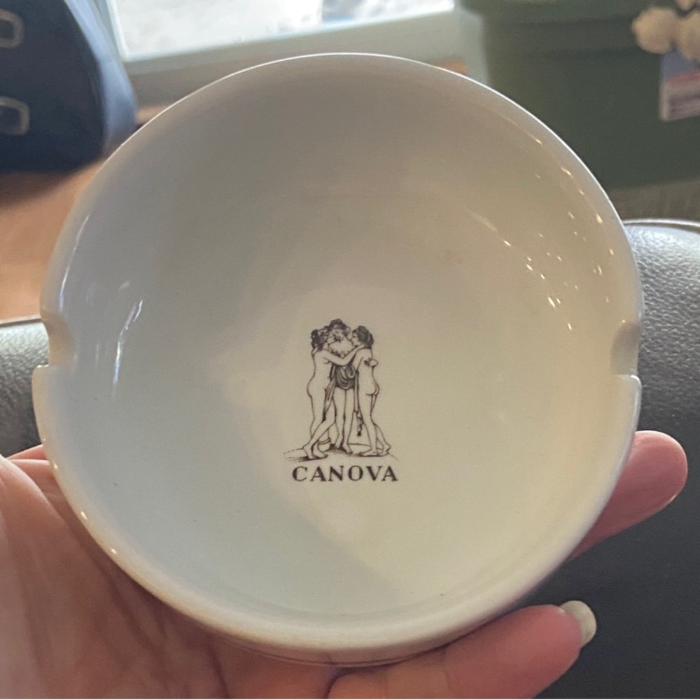 Vintage Richard Ginori porcelain Canova three graces White Ashtray made in Italy